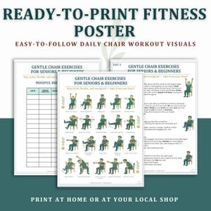 28 Day Chair Exercises for Seniors Workout Plan, Seated Strength and Mobility Challenge, Low Impact Daily Routine, Digital Download PDF