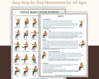 28 Day Chair Yoga Weight Loss Challenge - 7 Day Weekly Seated Workout for Seniors - 4 Week Fat Burn Plan - Mobility & Vitality Fitness PDF