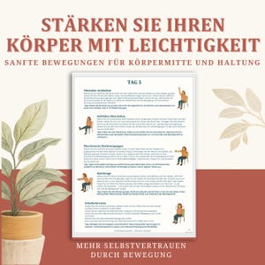 Stuhlyoga zum Abnehmen 28 Tage Trainingsplan, Senioren Fitness & Anfänger Yoga, Workout, Low Impact bungen-poster, Digitaler Planer pdf afbeelding 8