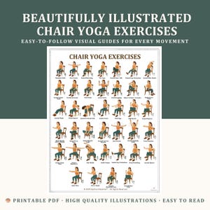 Chair Yoga for Weight Loss 28 Day Challenge, Fat Burning Workout, Low Impact Fitness Plan for Seniors & Beginners, Digital Workout PDF image 6