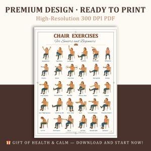 Full Body Chair Exercises for Seniors and Beginners, Workout, Easy Home Fitness Routine, Mobility & Strength Training, Digital Download PDF