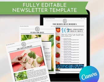 Bearbeitbare Veröffentlichungsvorlage, Canva-Vorlage für Newsletter, Magazin- und Artikel-PDF-Veröffentlichung