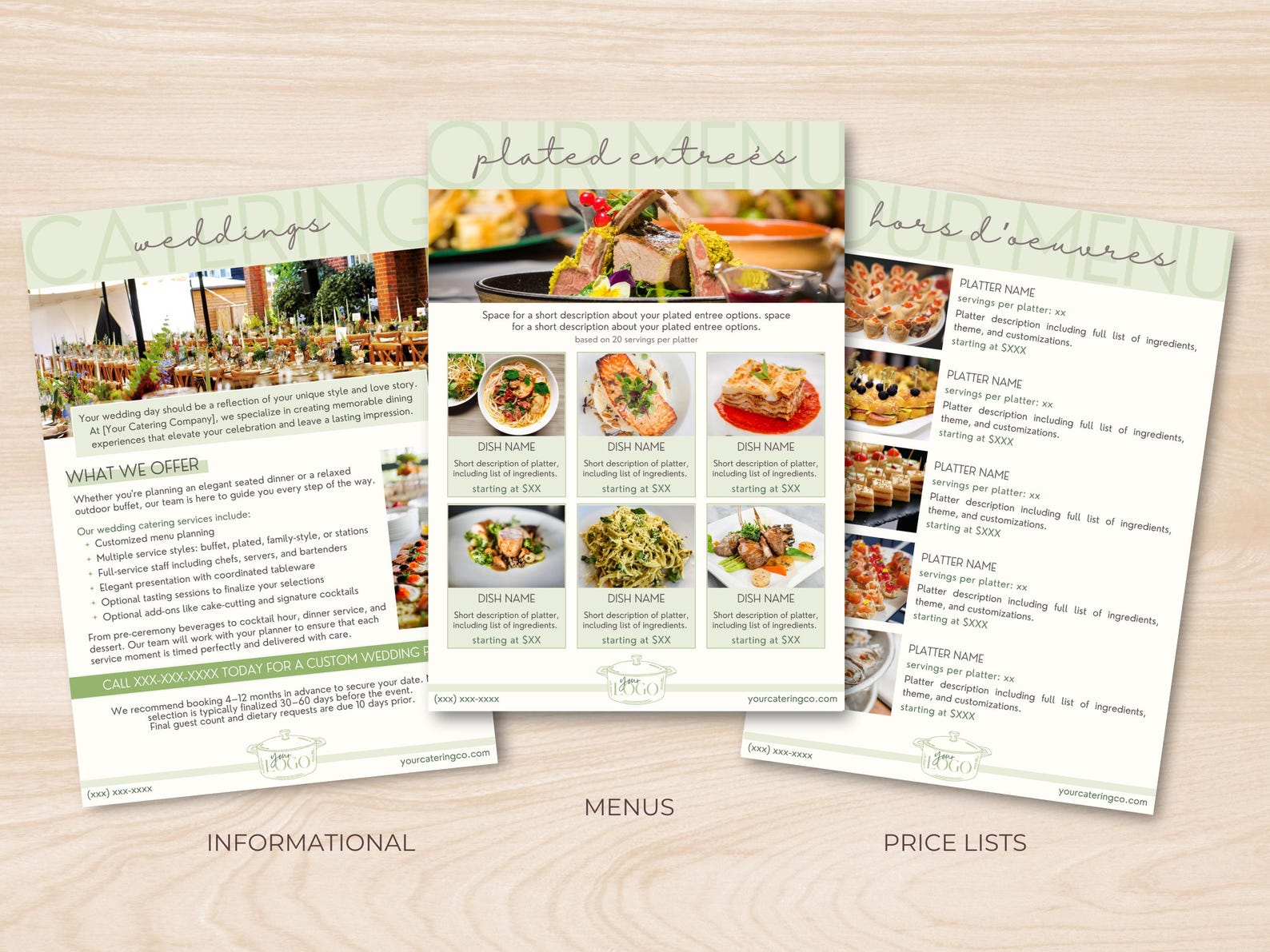 Sample Menu Portfolio Catering Menu Template: Packages, Portfolio, Menus, Price Lists ...