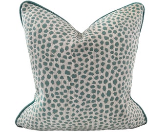 Seafoam Green Pillow, Outdoor Pillow Cover, Fawn Pillow Cover, Toss Pillow Cover, Mint Pillow Cover w/ Piping, Decorative Sage Green Pillow