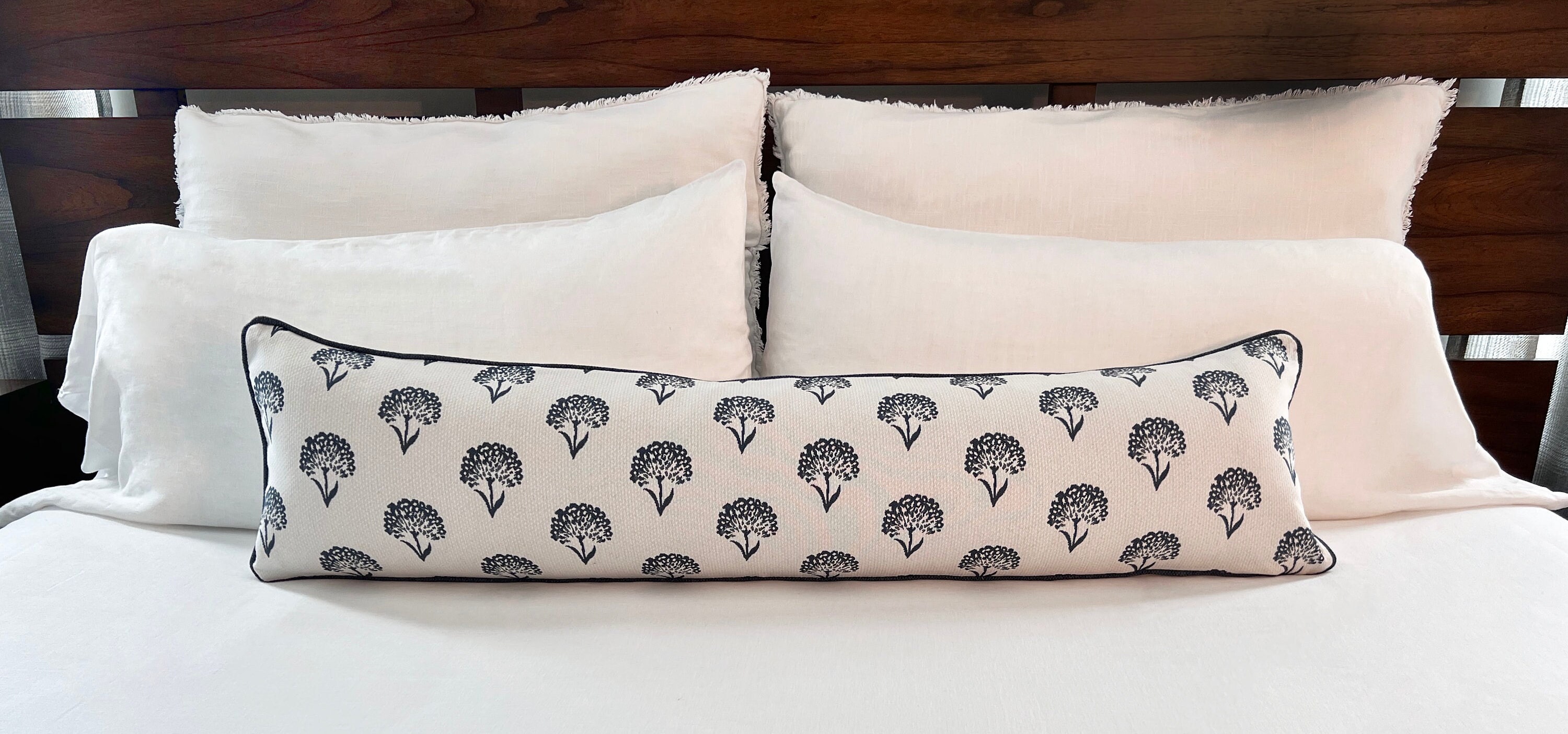 King Lumbar Pillow Cover Extra Long Pillows Navy Lumbar Pillow 12x48 Lumbar Pillow 14x48 Lumbar Pillow Farmhouse Lumbar Pillow Blues Etsy