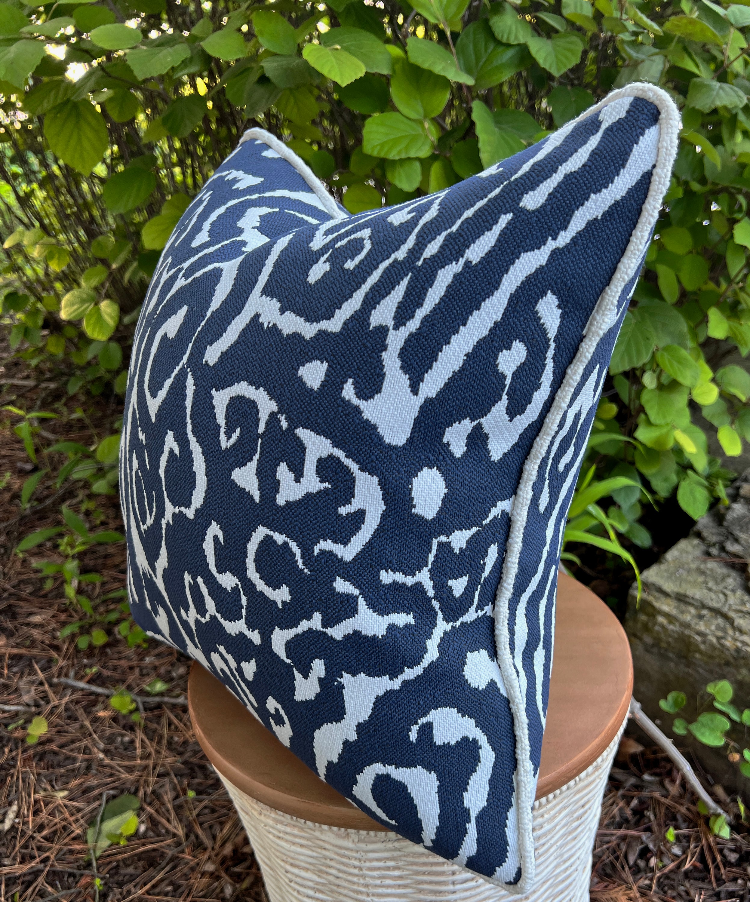 Navy Outdoor Pillow Indoor Outdoor Mod Pillow Cover Etsy