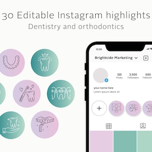 30 Dental Instagram Highlight Icons for Dentists and Specialists | Social Media Icons for Dentists