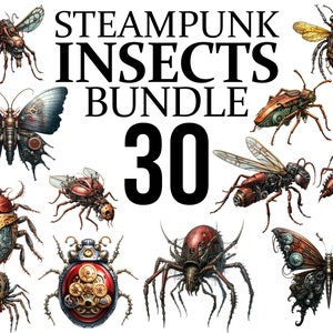 Paquete de insectos Steampunk, Gótico, Academia, PNG, Paper Crafts Scrapbooking, Papeles digitales, Regalo, Álbum de recortes, Diario basura, Comercial gratis