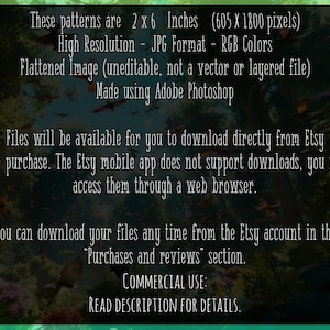 May include: A digital illustration of a colorful, abstract pattern with a green, blue, and yellow color scheme. The image is 2 x 6 inches and 605 x 1800 pixels. The image is high resolution, in JPG format, and has RGB colors. The image is flattened, uneditable, and not a vector or layered file. It was made using Adobe Photoshop. The text "Files will be available for you to download directly from Etsy after purchase. The Etsy mobile app does not support downloads, you must access them through a web browser. You can download your files any time from the Etsy account in the "Purchases and reviews" section. COMMERCIAL USE: READ DESCRIPTION FOR DETAILS." is included in the image.