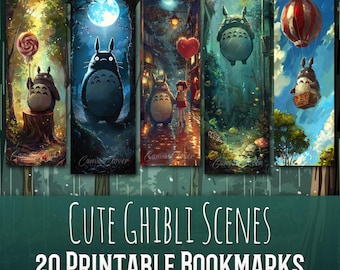 20 Studio Ghibli Styled Bookmark Bundle, Sublimation Design, Bookmark Set, Print & Cut, JPG Bundle, Fantasy Clipart, Commercial Use