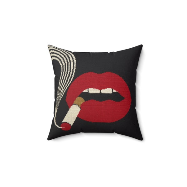 Jonathan Adler Lips inspired Faux Suede Square Pillow- No exchanges or Refunds  please read description