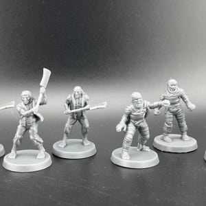 HeroQuest Zombie and Mummy Set of 8, Fully Assembled - Custom Prints for 2021 Avalon Hill Version