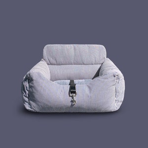 Micro Traveler - Blue & White (Dog Car Seat, Pet Bed, Dog Travel Bed, Dog travel anxiety relief, Dog Carrier)