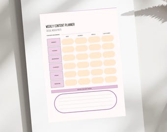 Weekly content planner for social media