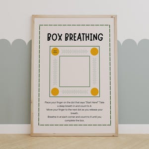 Box Breathing - Mindfulness Poster für Kinder