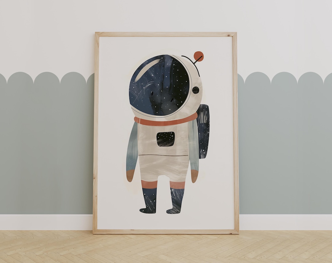 Galaxy Astronaut Wall Art – Space Theme Kids Room Decor, Outer Space ...