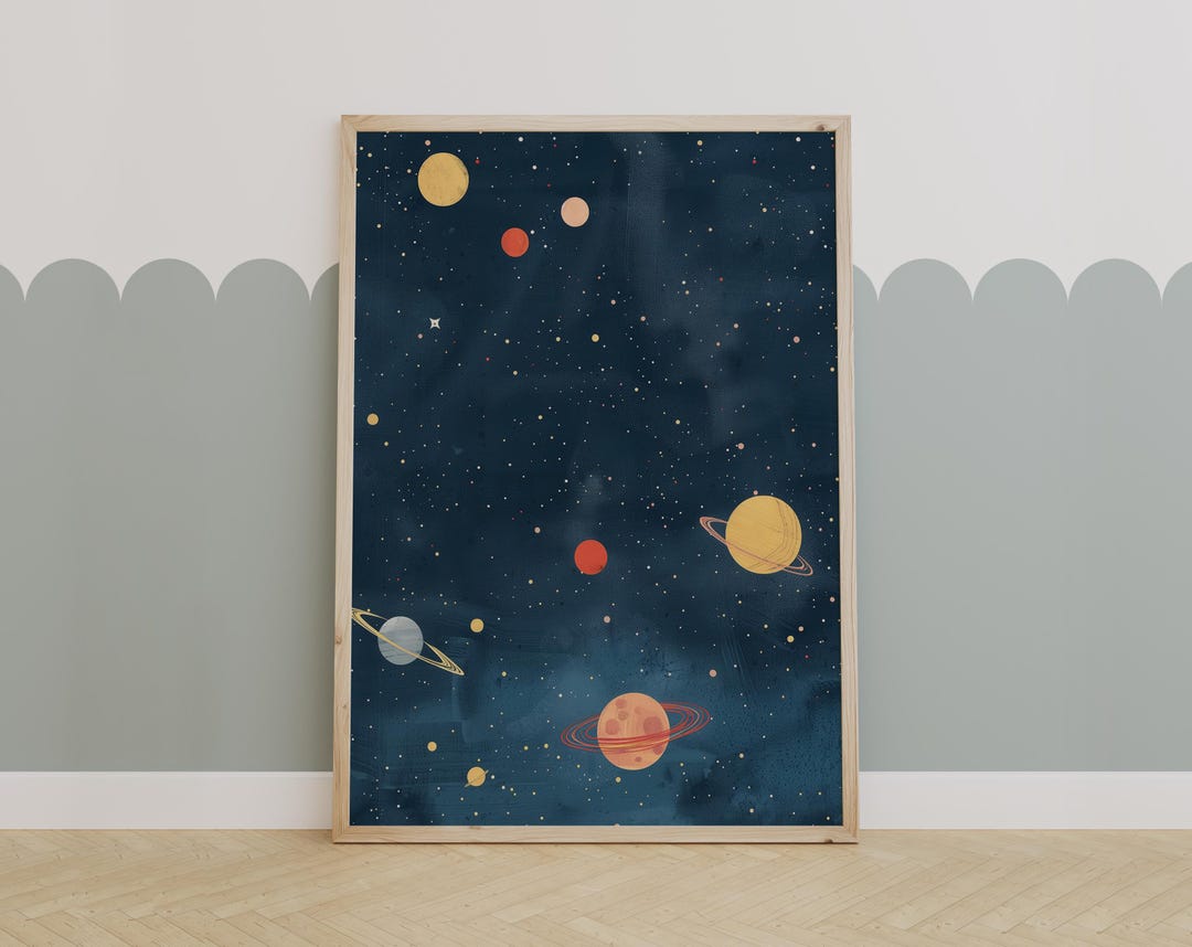 Dreamy Space Wall Art for Kids Room | Planet Nursery Print | Cosmic ...