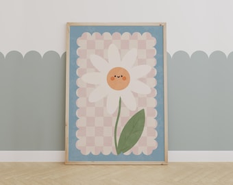 Flower Print, Kids Room Art, Nursery Art, Gifts for Her, Bright Print, Wall Art, Cute print