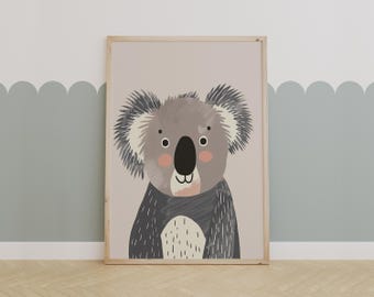 Koala Nursery Wall Art – Cute Australian Animal Print for Baby or Kids Room
