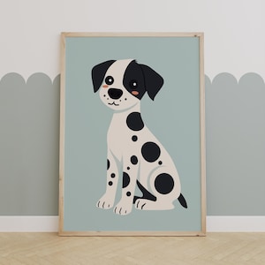 Dalmatian Dog Nursery Art, Cute Puppy Wall Decor, Animal Art for Kids Room