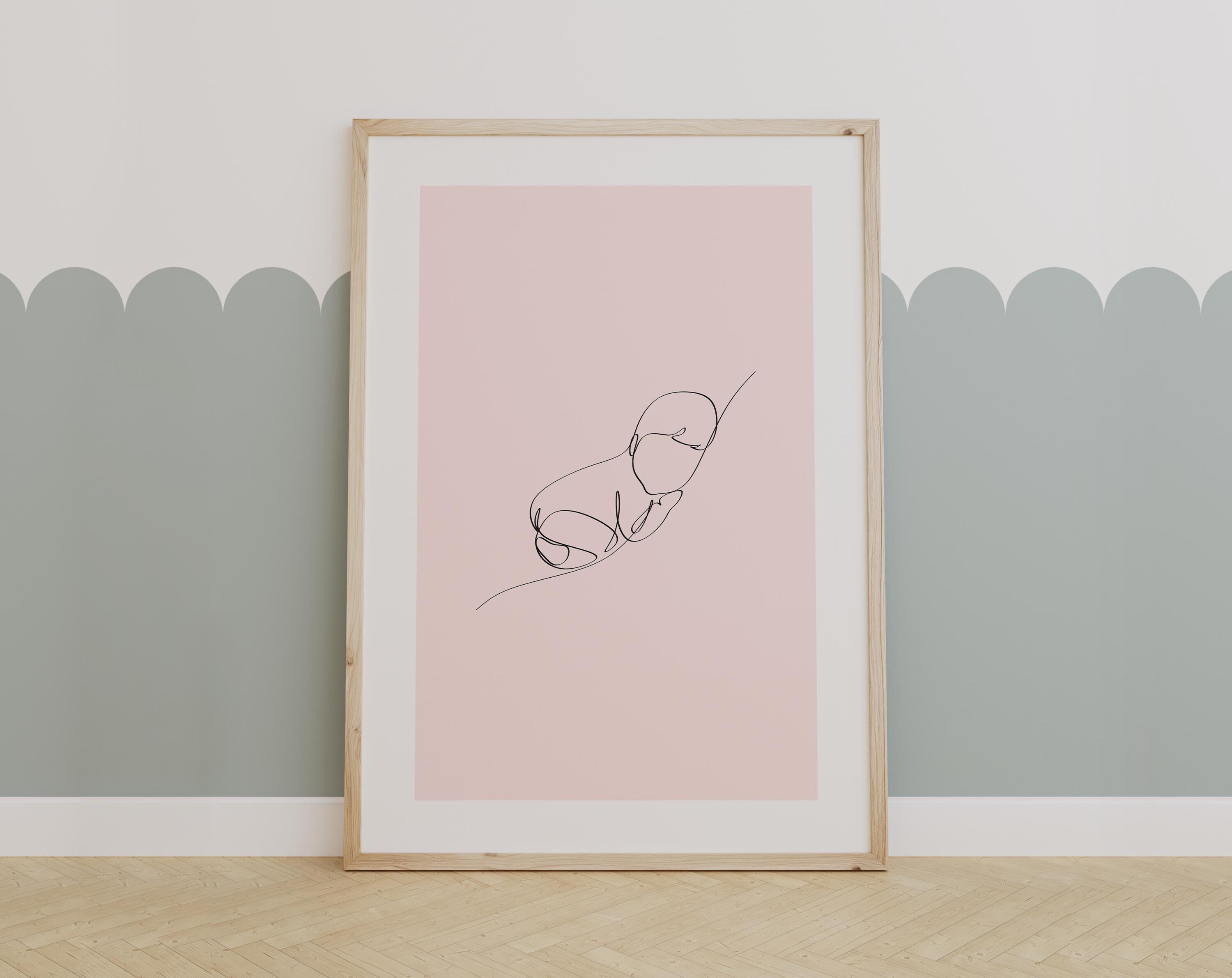 Minimalist Baby Line Art, Newborn Nursery Wall Decor, Abstract Baby ...