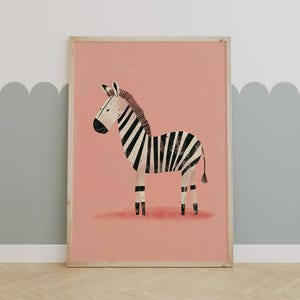 Playful Zebra Safari Nursery Art – Jungle Animal Print for Kids