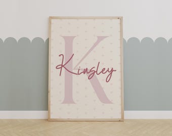 Custom Name Art Print, Personalized Baby Girl or Boy, Playroom Artwork, Cute Kids Room, Personalized Child Gift