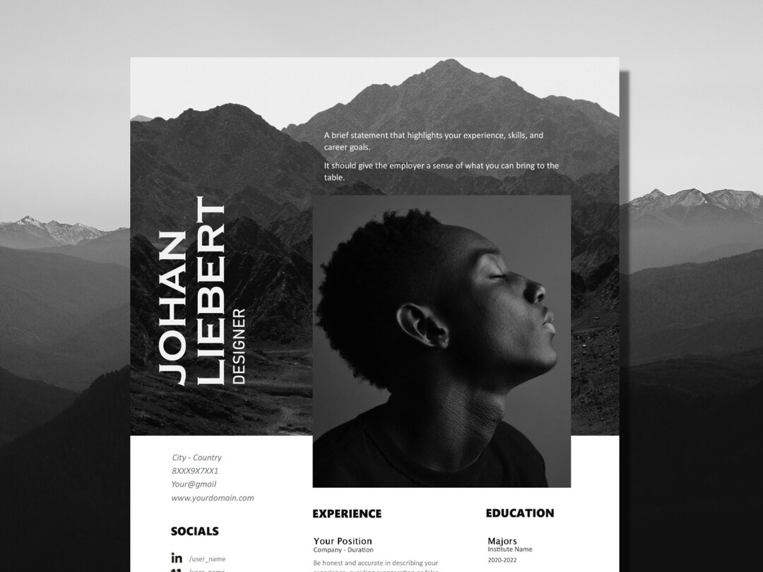 Modern Resume Template for Google Docs Word and Apple Pages - Etsy