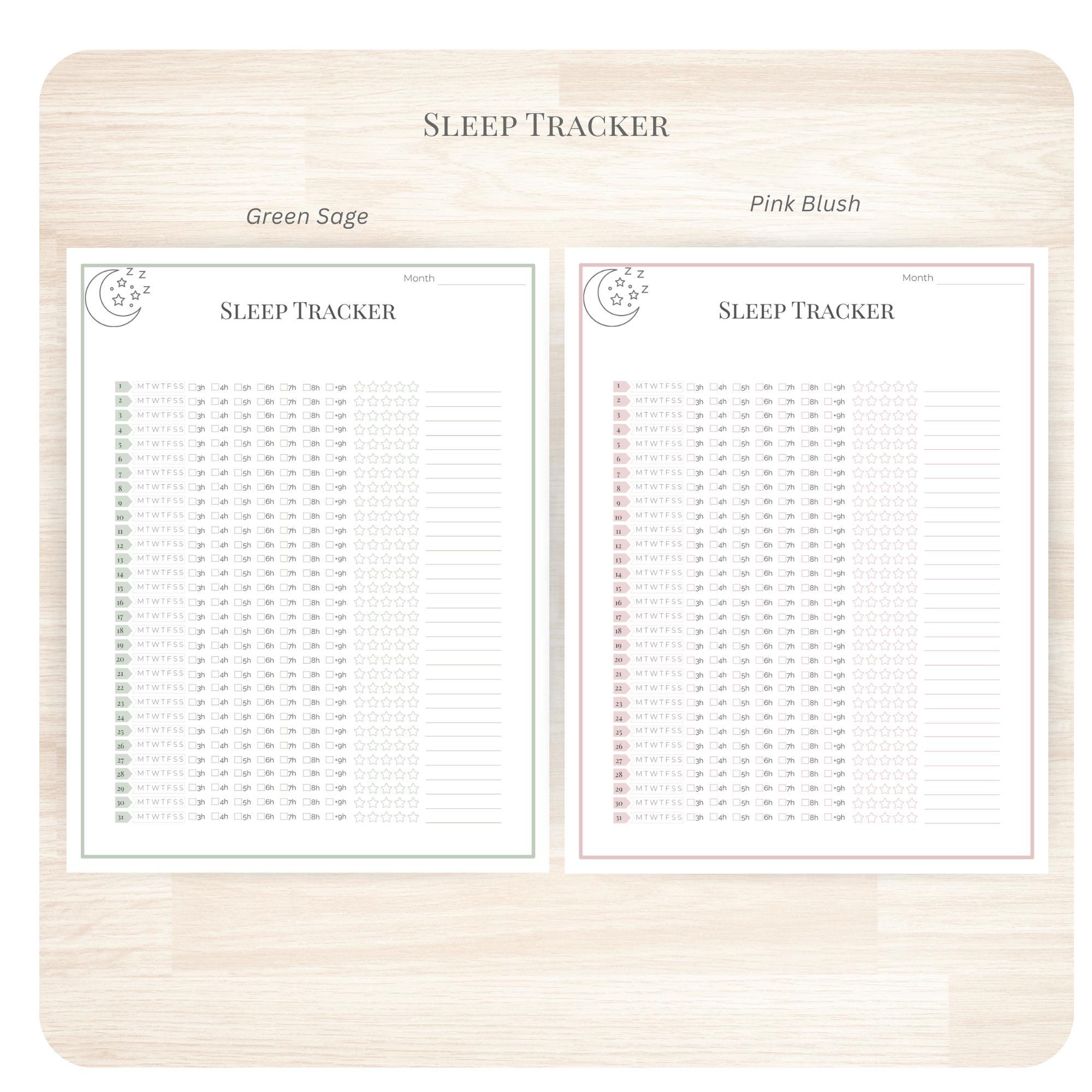 31-day Sleep Tracker Printable PDF | Wellness Log | A4 + A5 + US Letter ...