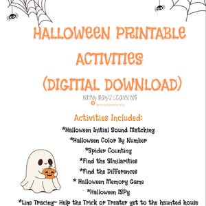 Halloween Activities for Kids  (digital download) Preschool to Early Elementary