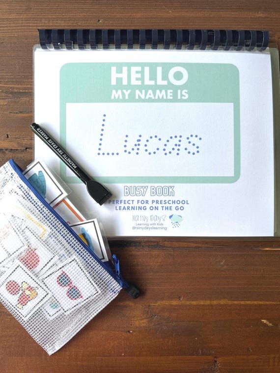 Personalized Preschool Busy Book