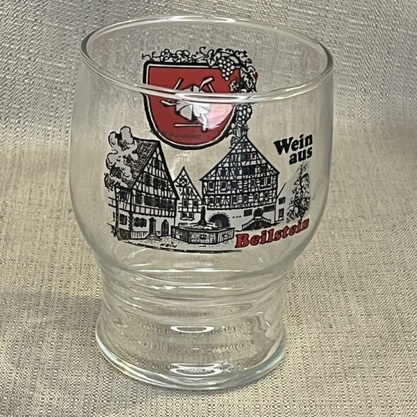 Vintage Wein aus Beilstein Germany Wine Glass~ Great Graphics! Great Barware!