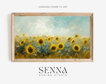 Samsung Frame TV Art: Summer Sunflower Vintage Painting (Digital JPG)