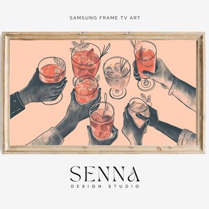 Samsung フレーム TV アート | ホリデー フレーム アート | ニュートラル アート | バー カート | 乾杯 TV アート | ライン アート | パーティー アート | クリスマス