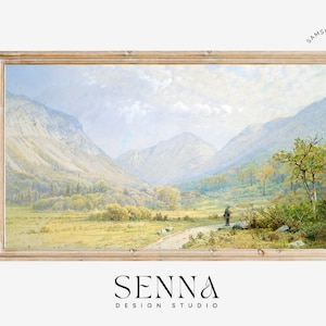 Samsung Frame TV Spring Art | Vintage Nature Landscape | Mountain Painting | Digital Download