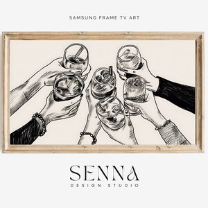 Samsung フレーム TV アート | ホリデー フレーム アート | ニュートラル アート | バー カート | 乾杯 TV アート | ライン アート | パーティー アート | クリスマス