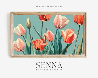 Tulip Spring Art for Samsung Frame TV: Pastel Floral (Digital Download)