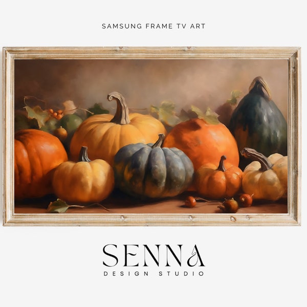 Halloween Samsung Frame TV Art | Classic Pumpkin Painting | Fall Pumpkins Harvest | Oil Painting | Digital Download