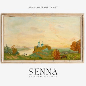 Samsung Fall Frame TV Art | Vintage Autumn Landscape Oil Painting | Cottage Art | Digital Download