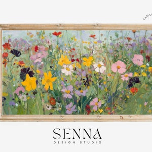 Samsung Frame TV Art Spring | Wildblumenfeld | Blumenwiese | Vintage Malerei | Bunte Blumenkunst | Digitaler Download