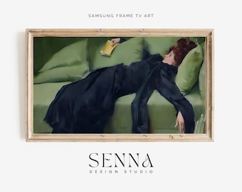 Samsung Frame TV Art: Emerald Green Woman Portrait (Digital Download)