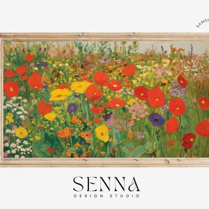 Samsung Frame TV Art Spring | Wildblumenfeld | Blumenwiese | Vintage Malerei | Bunte Blumenkunst | Digitaler Download