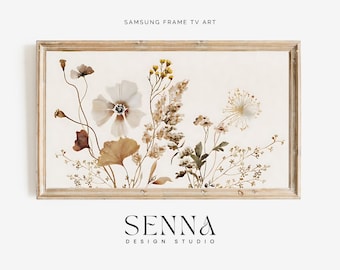 Grafika na telewizor Samsung Frame Wildflower: Neutralny kwiatowy, cyfrowy do pobrania