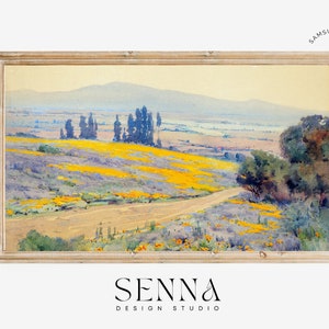 Samsung Frame TV Art Spring | Wildflower Field | Flower Meadow | Vintage Painting | Pastel Colors | Digital Download
