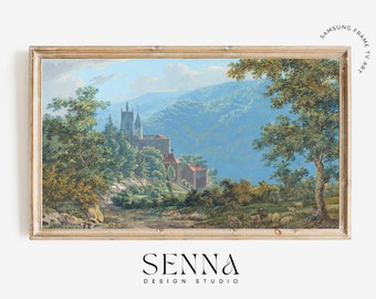 Samsung Frame TV Art: Vintage Mountain Landscape (Digital Download)