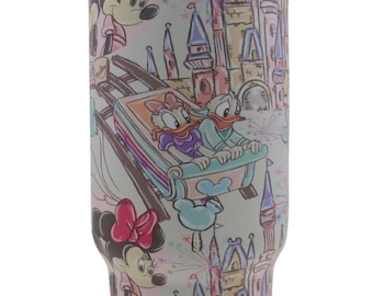 Novelty 40oz Stainless Steel Tumbler with Straw