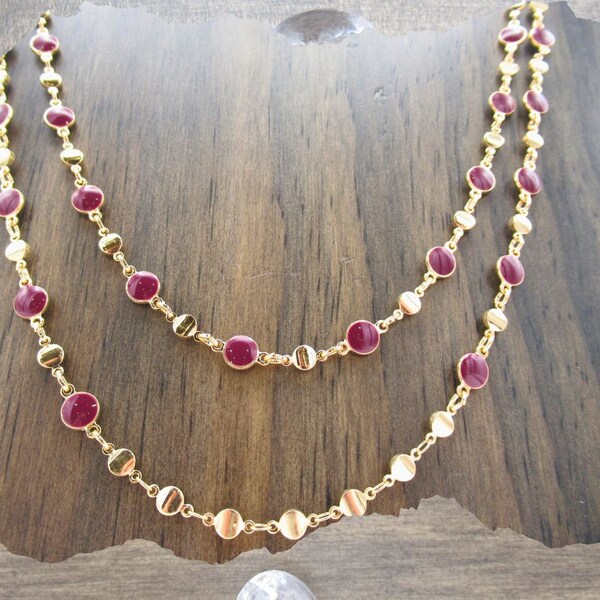 Timeless Gold and Maroon Layered Necklace