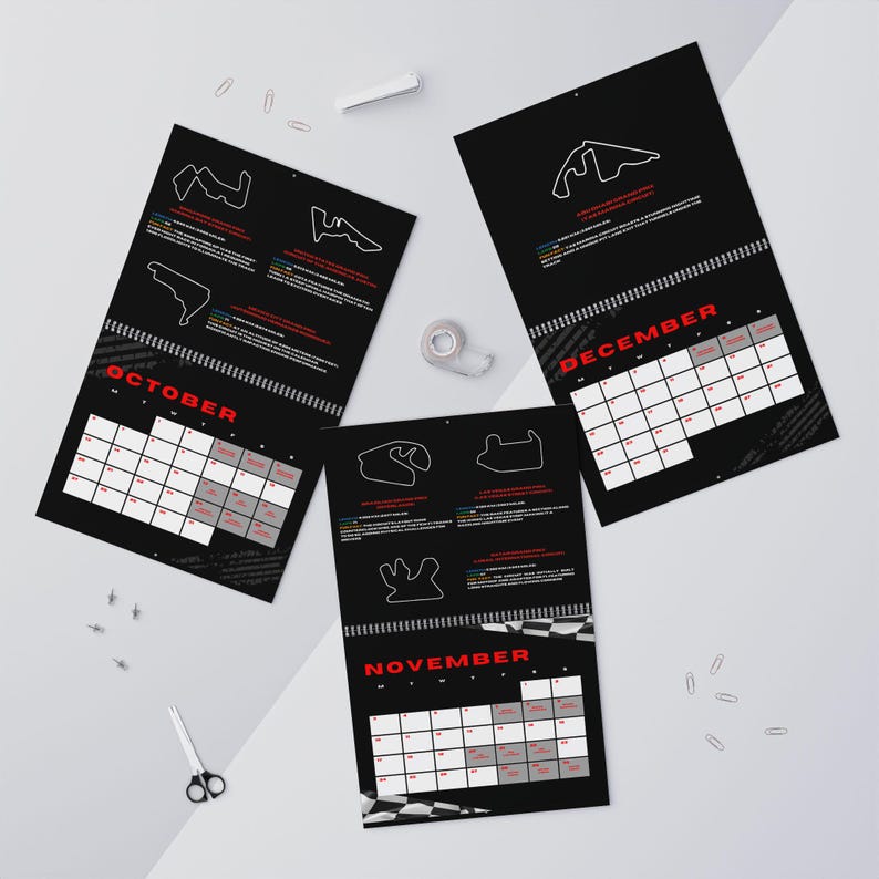 2025 F1 Schedule Wall Calendar Etsy