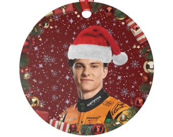 Enfeite de Natal Oscar Piastri | Lembrança de Natal em Metal Brilhante para Fãs de Corrida