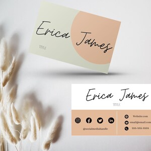 Becs: EDITABLE & PRINTABLE Business Card Template, Printable Template, Editable Digital Canva Template, Instant Download, DIY, Minimalist